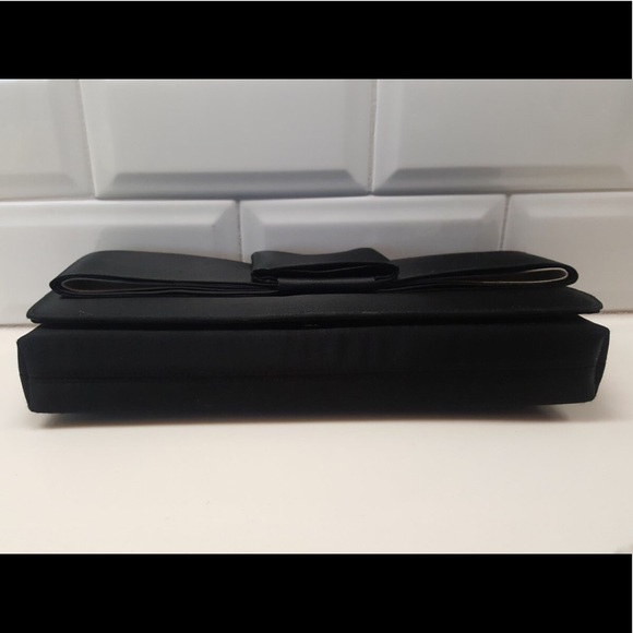 NWOT KATE LANDRY Black Satin Evening Bag Clutch - Picture 4 of 7